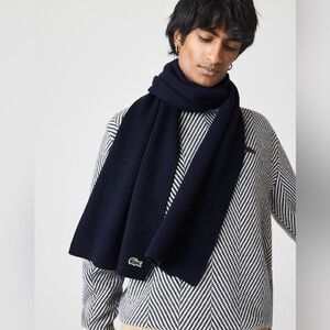 Lacoste Merino Wool Scarf in Navy